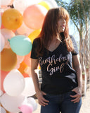 Rose Gold Birthday Girl Black Women's Shirt - It's Your Day Clothing
