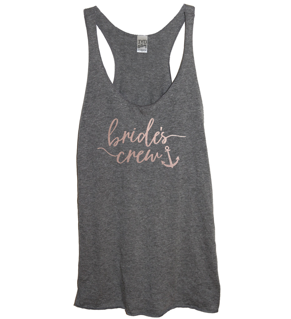 Rose Gold Bridal Party: Bride, Mate of Honor, or Brides Crew Anchor Tank - It's Your Day Clothing