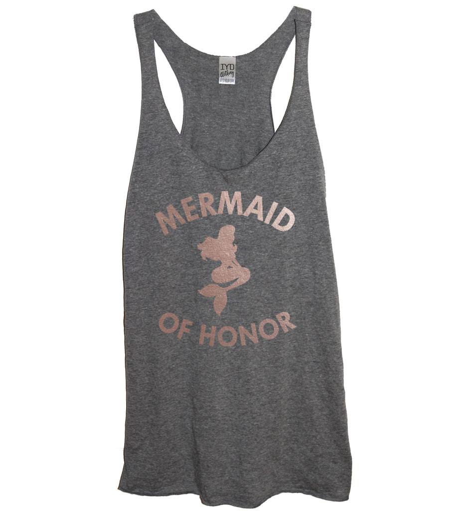 Rose Gold Mermaid Of Honor Tank - It's Your Day Clothing