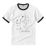 Scorpio White Ringer Crew Neck Shirt - It's Your Day Clothing