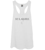 She Is, Aquarius White Tank Top Shirt - It's Your Day Clothing