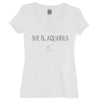 She Is, Aquarius White V Neck Shirt - It's Your Day Clothing