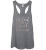 Heather Gray Sun, Sand, And A Drink In My Hand Tank With Metallic Rose Gold Print - It's Your Day Clothing