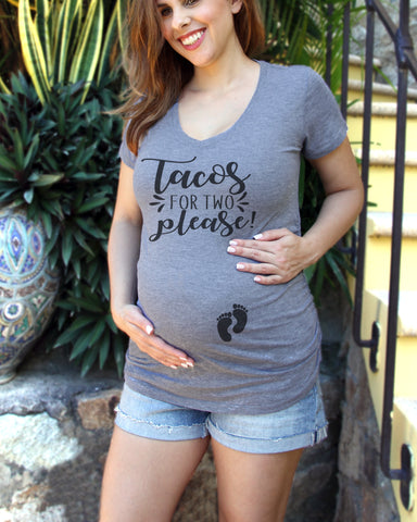 Black Eating For Two And Drinking For Two Couples Maternity Shirts