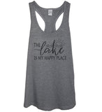 The Lake Is My Happy Place Heather Gray Tank Top - It's Your Day Clothing