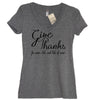 Give Thanks For Wine ... Lots And Lots Of Wine V Neck Shirt - It's Your Day Clothing
