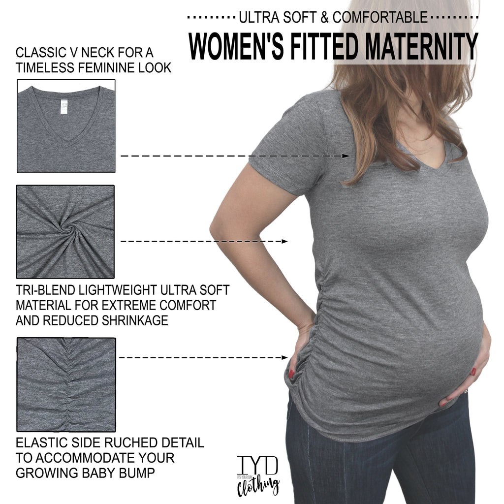 Heather Gray Maternity V Neck Details - It's Your Day Clothing