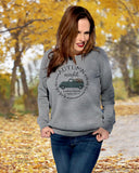 Model wearing heather gray Autumn Market sweatshirt - It's Your Day Clothing 