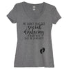 We Didn't Practice Social Distancing Heather Gray V Neck With Baby Number, Due Date, and Baby Feet - It's Your Day Clothing
